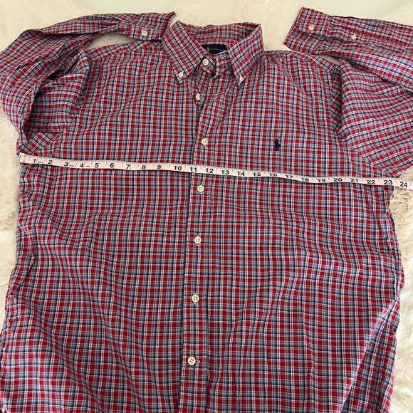 Polo Ralph Lauren Button Down Shirt Collared Plaid Red Blue White Yellow Men’s L - Picture 11 of 13